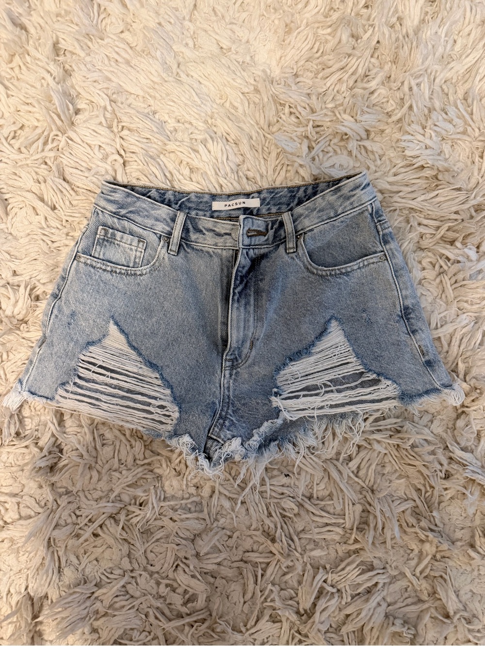 PacSun Light Wash Ripped Denim Jean Shorts